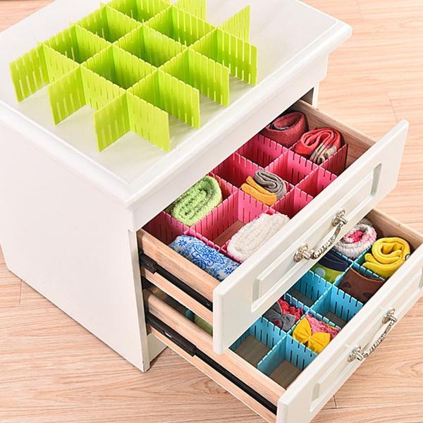 1164 Plastic Grid Drawer Divider Household Storage Strips (Pack of 8) - SkyShopy 1164 Plastic Grid Drawer Divider Household Storage Strips (Pack of 8) - SkyShopy